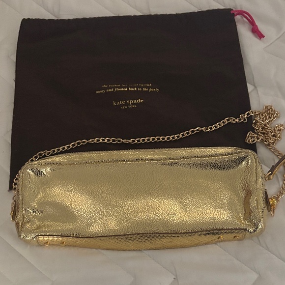 Kate Spade Metallic Gold Clutch - Picture 1 of 9